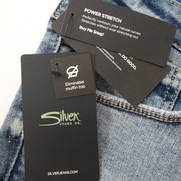 Silver Jeans Elyse Skinny Leg Women's Plus Size 22 Blue Denim Stretch Distressed - Picture 8 of 13